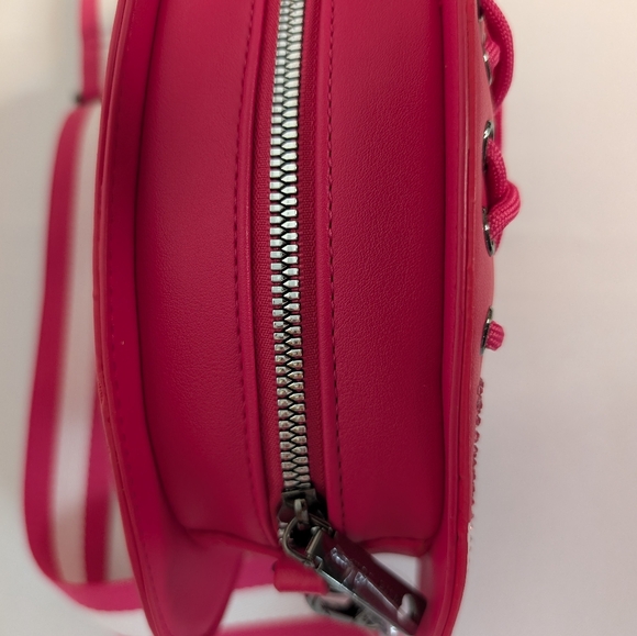 Betsey Johnson Football Pink Rhinestone Studded Crossbody Purse Novelty NWT - Picture 8 of 12